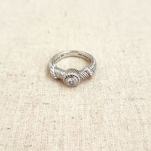 Judith Ripka Silver Ring with Clear Stone